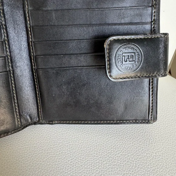 Fendi Black and Brown Striped Wallet - Picture 7 of 10